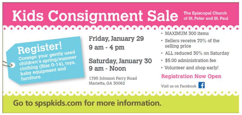 KIDS CONSIGNMENT SALE STARTS TODAY