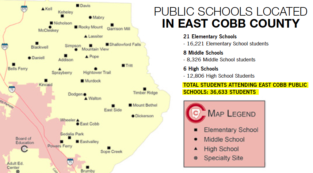 Public Schools Located in East Cobb County