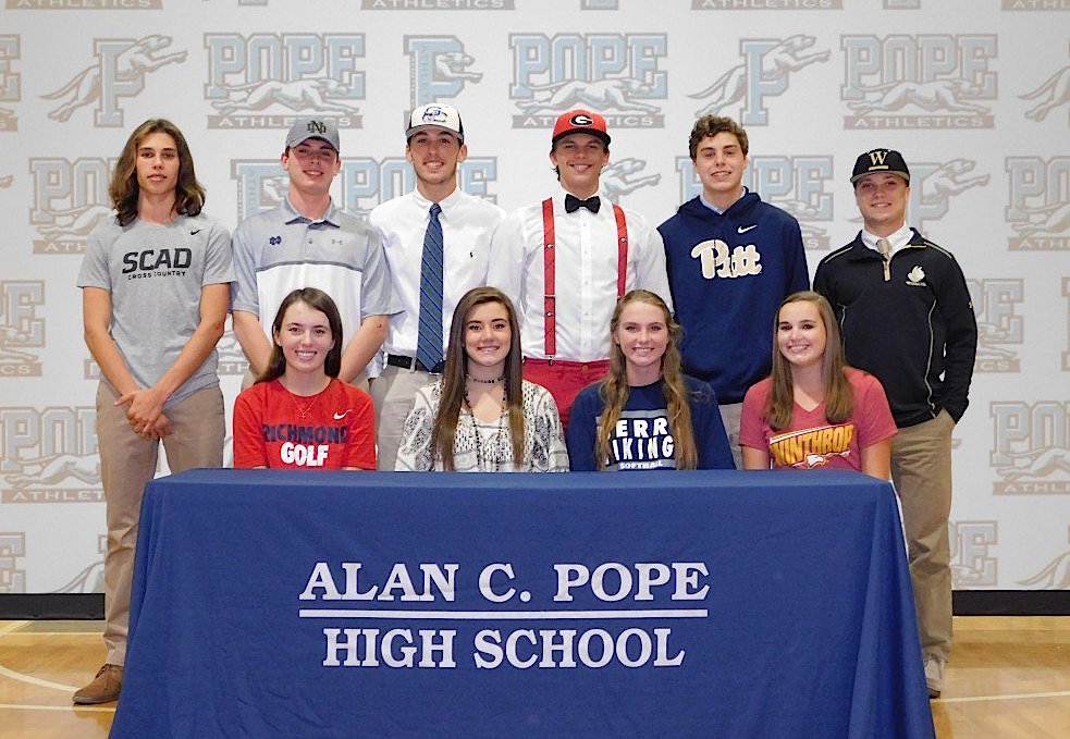 Pope Athletes Sign College Scholarship Letters