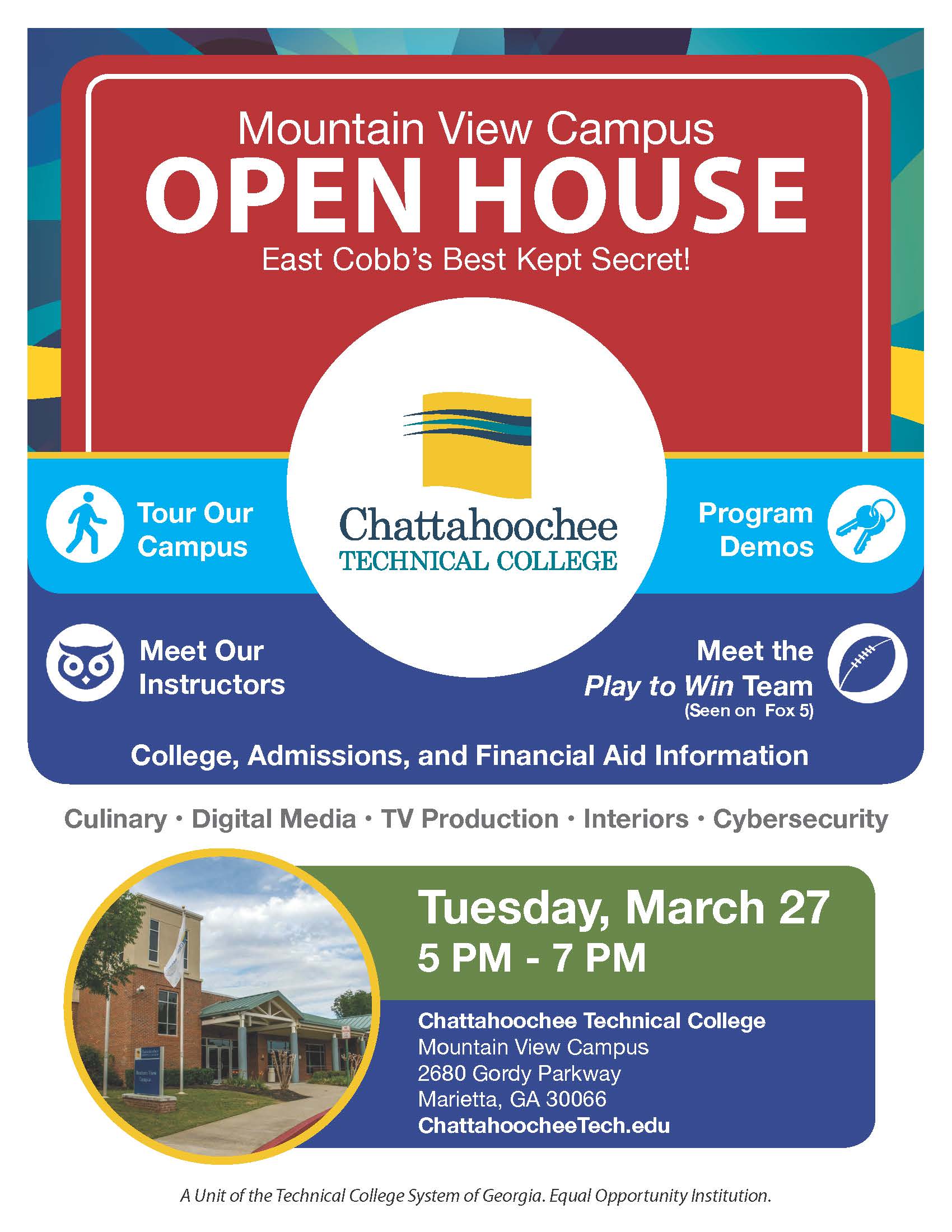 Chattahoochee Tech to Host Open House at Mountain View Campus in East Cobb County