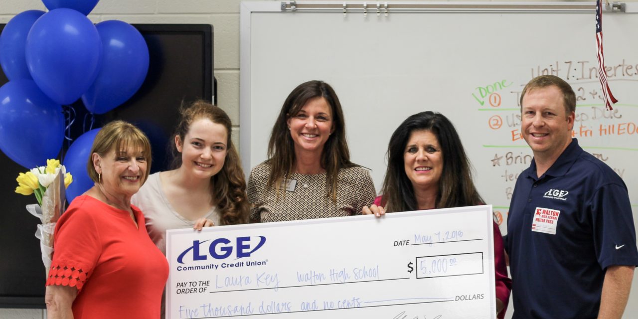 LGE Surprises Walton High School Student with $5,000 Scholarship
