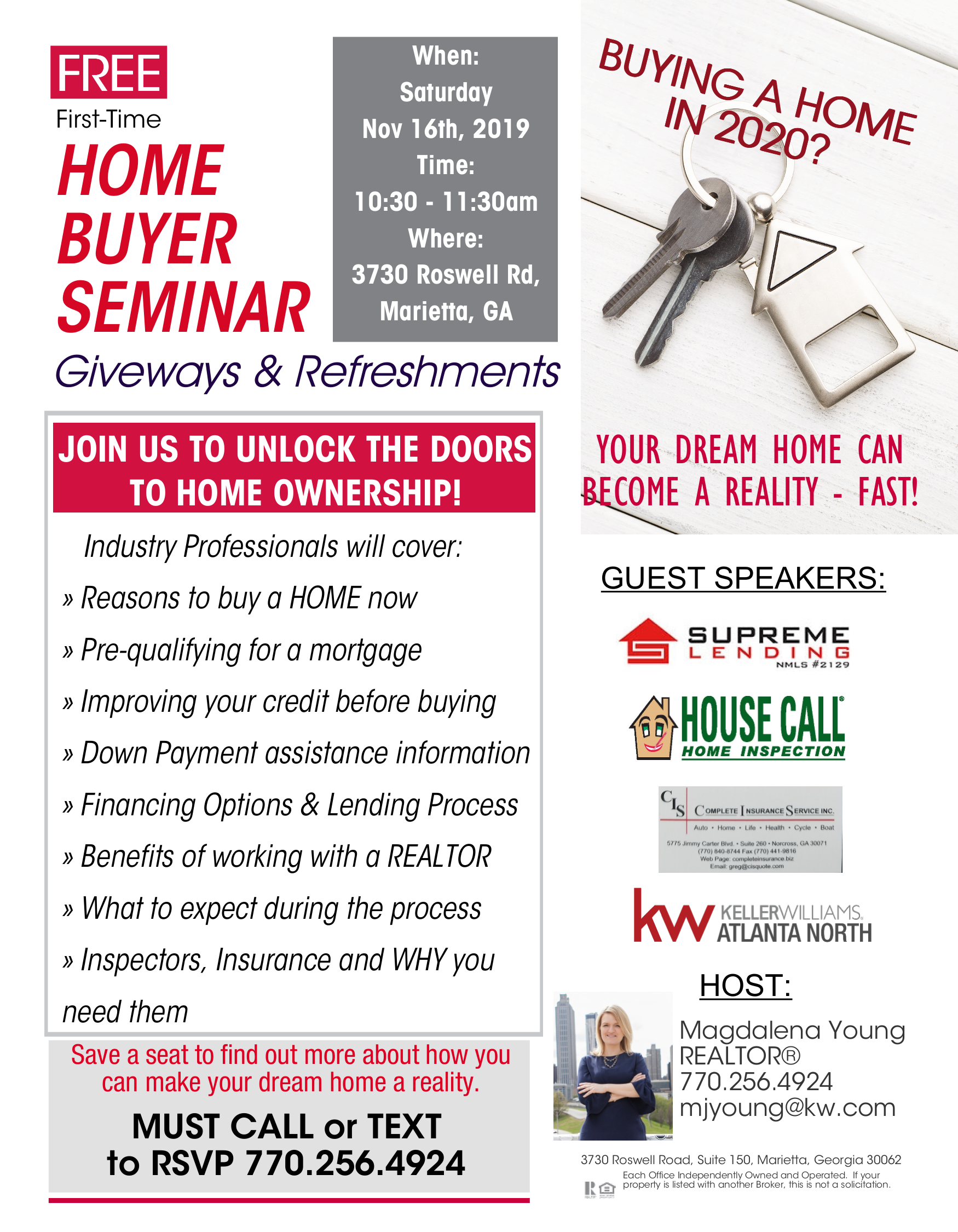1st Time Home Buyer Seminar: JOIN TO UNLOCK THE DOORS TO HOME OWNERSHIP!