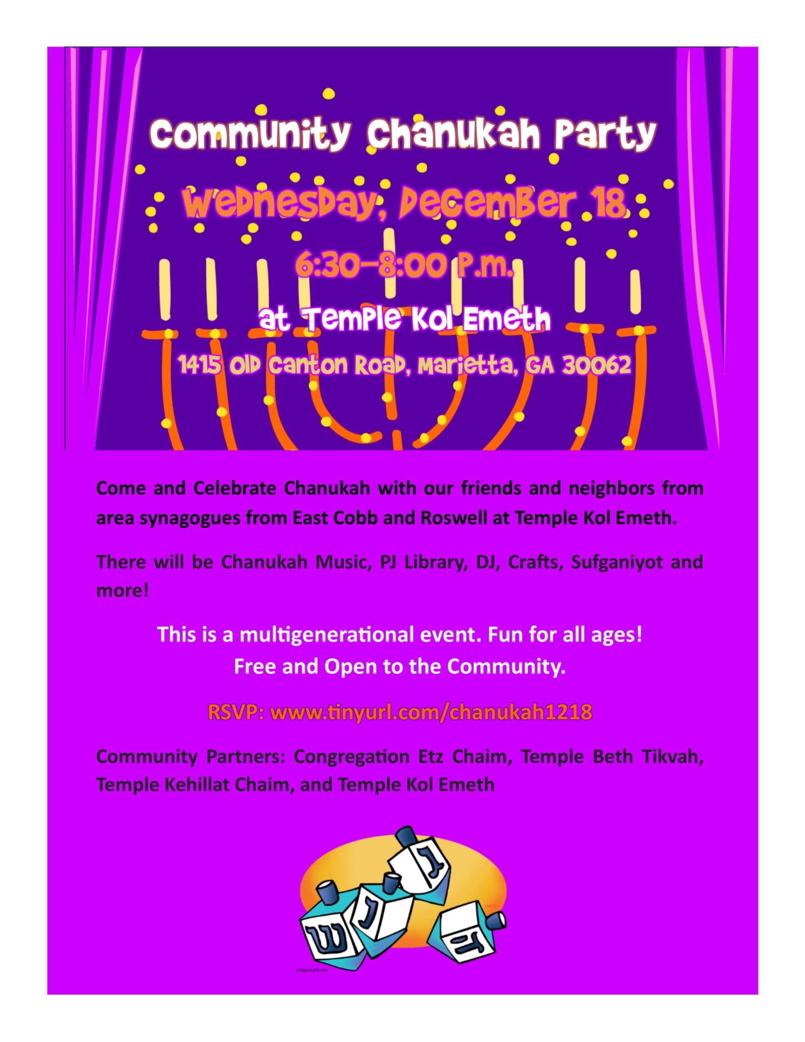 East Cobb and Roswell Community Chanukah Celebration
