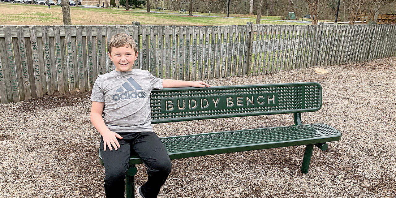 NEW BUDDY BENCH AT EAST COBB PARK HELPS KIDS FIND PLAYMATES