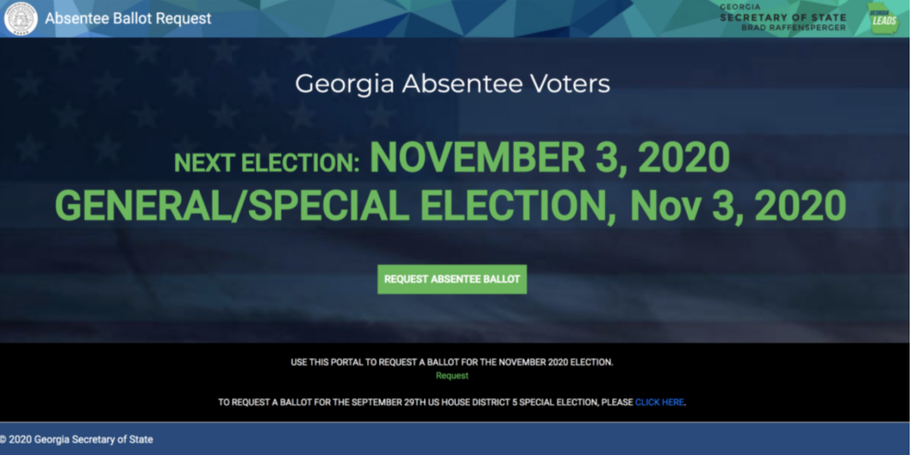 GEORGIA LAUNCHES ONLINE ABSENTEE BALLOT REQUEST SYSTEM