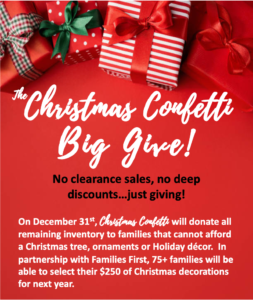 CHRISTMAS CONFETTI TO HOST "BIG GIVE”