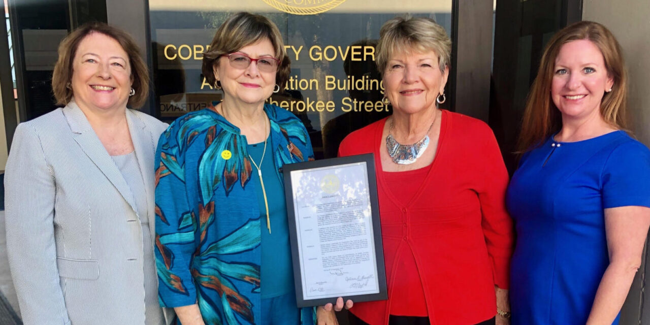 The Cobb County Republican Women’s Club distribute Constitution booklets