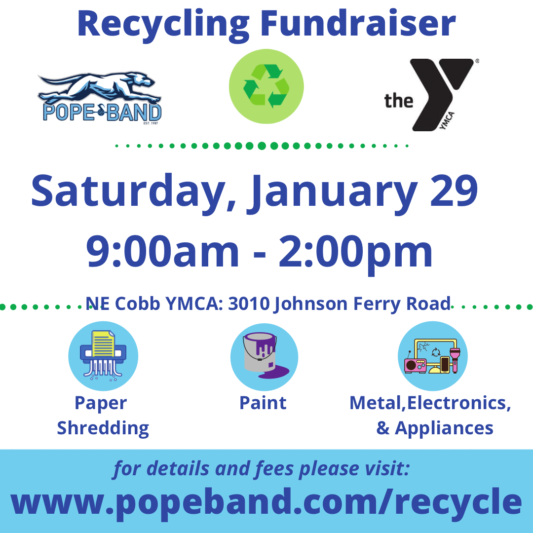 Recycling Fundraiser at Northeast Cobb YMCA to Support Pope Band