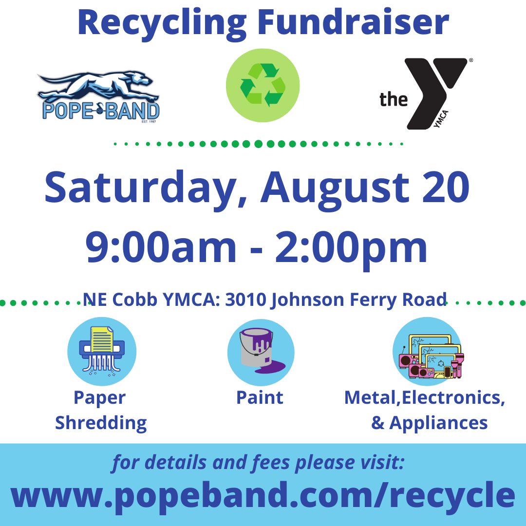 Recycling Fundraiser at Northeast Cobb YMCA to Support Pope Band 1
