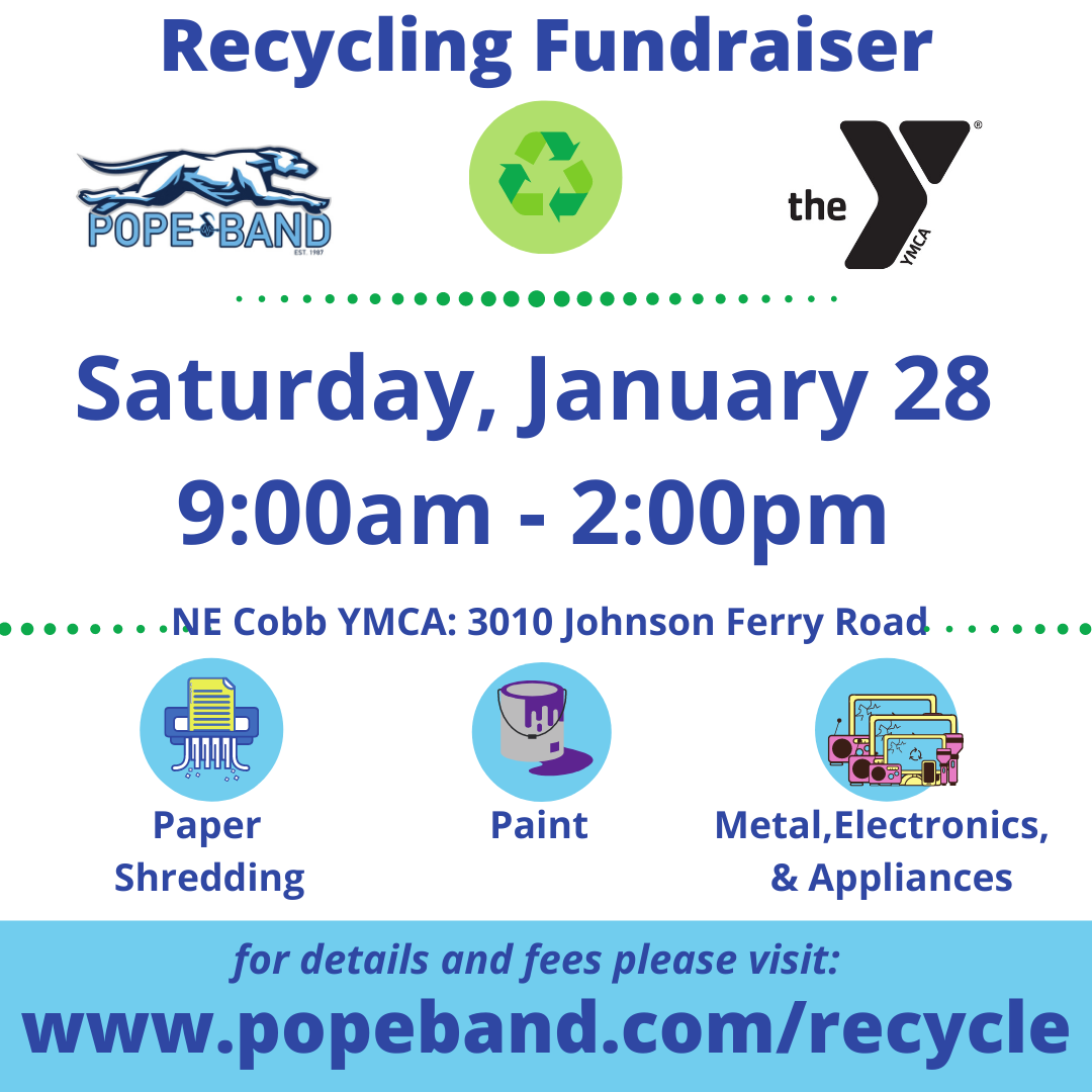 Recycling Fundraiser at Northeast Cobb YMCA to Support Pope Band 2