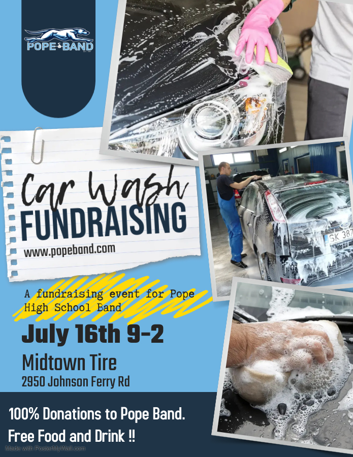Car Wash Fundraiser to Support the Pope High School Band