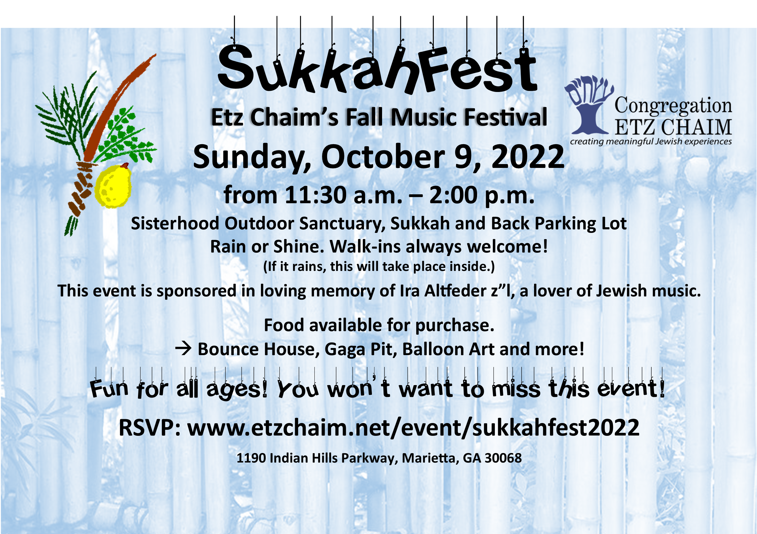 SukkahFest: Etz Chaim's Fall Music Festival