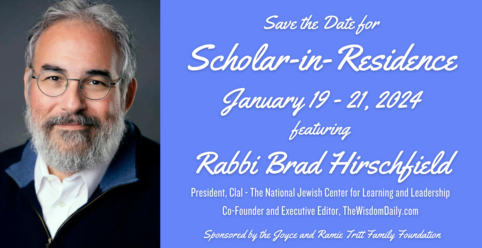 Scholar-in-Residence with Rabbi Brad Hirschfield at Etz Chaim