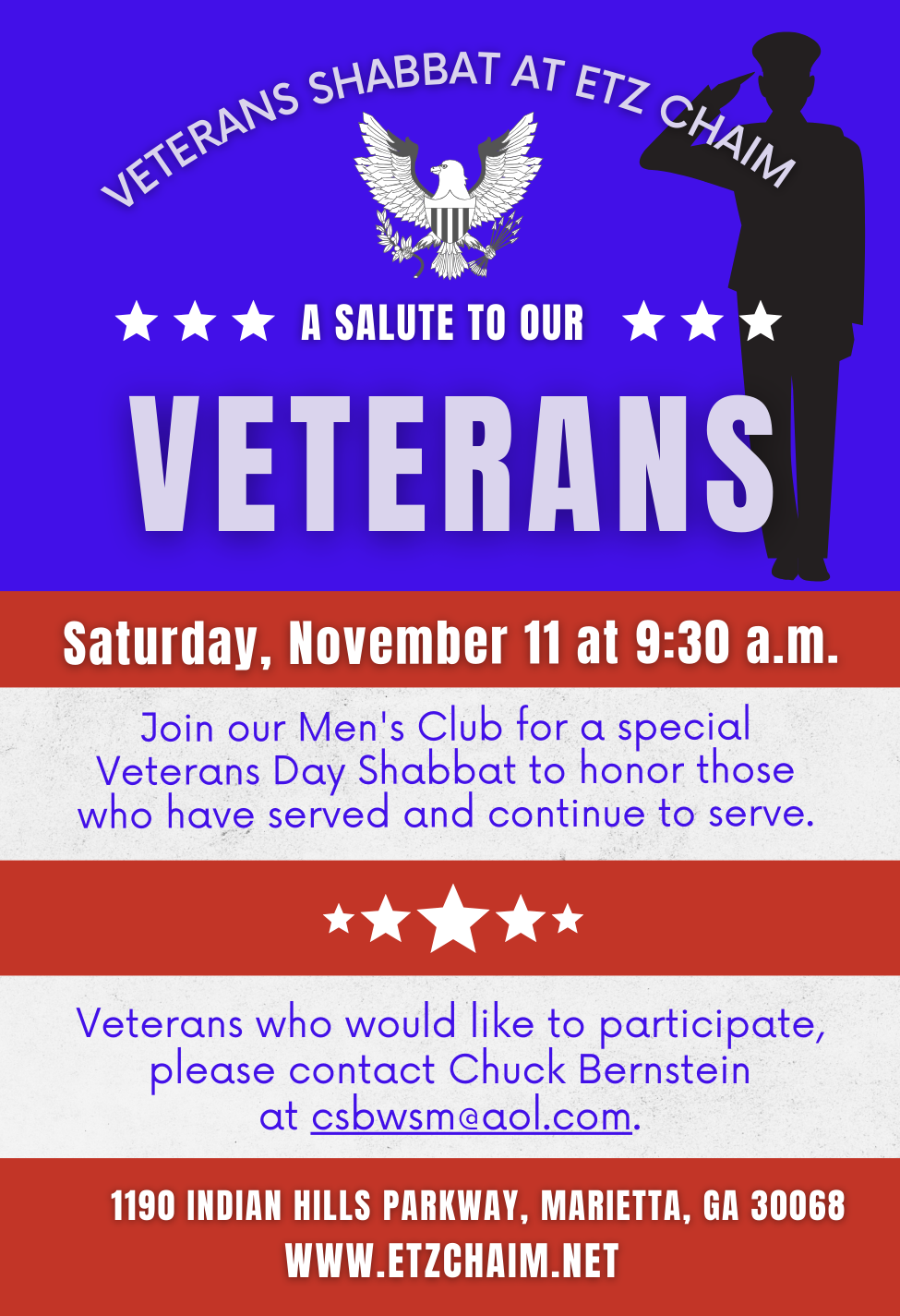 Veterans Shabbat at Congregation Etz Chaim