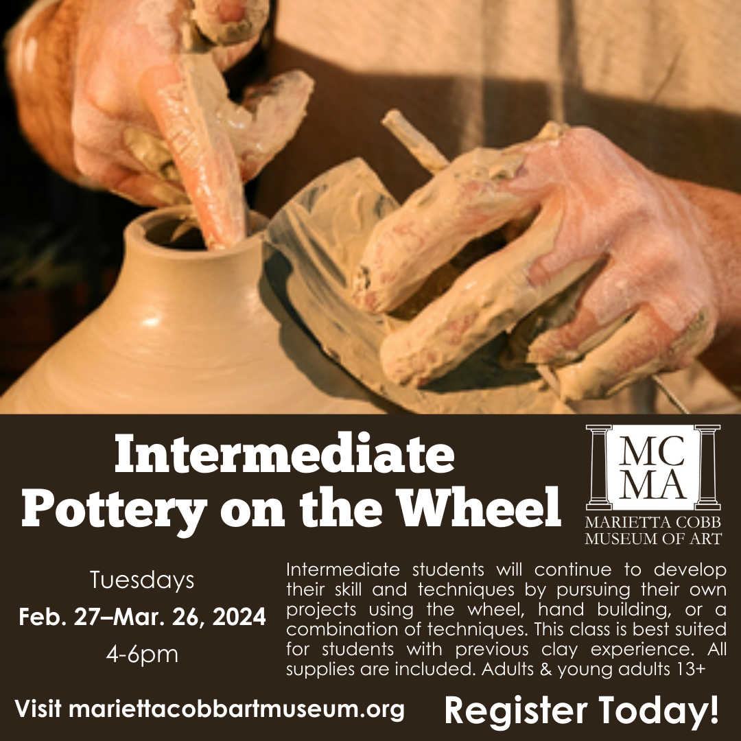 INTERMEDIATE POTTERY ON THE WHEEL TUESDAY CLASS – Adults and Young Adults 13+