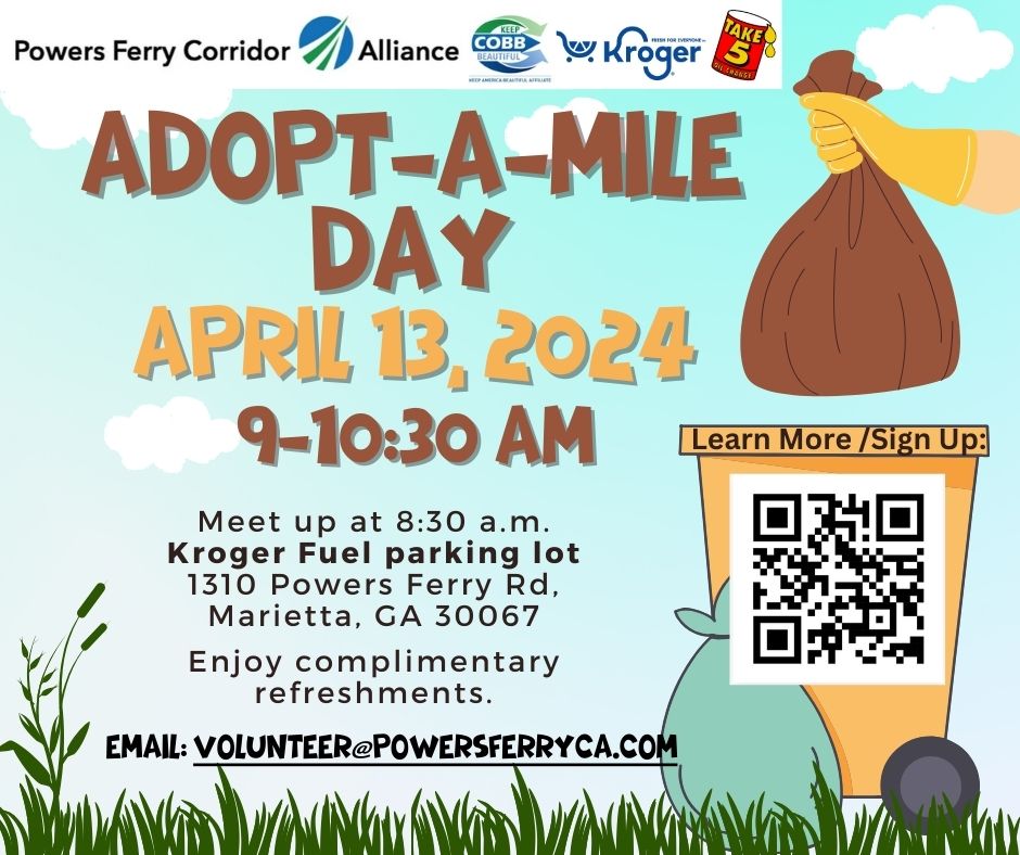 Powers Ferry Corridor Alliance Seeks Volunteers for Spring Adopt-a-Mile Event