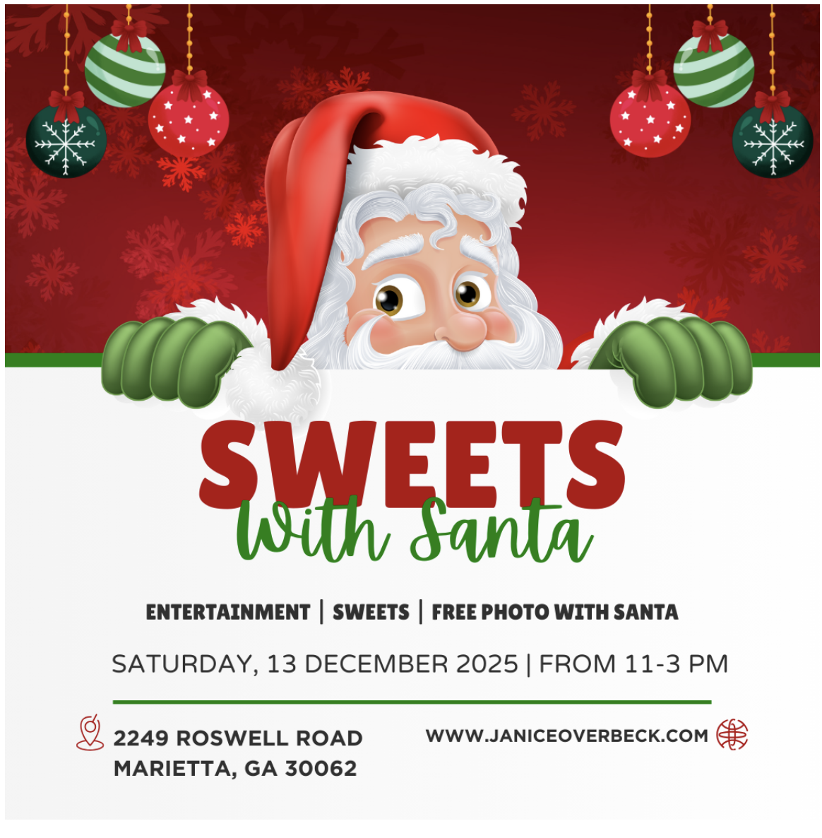 Sweets With Santa: Santa Claus is Coming to the Janice Overbeck Real Estate Team’s Office!