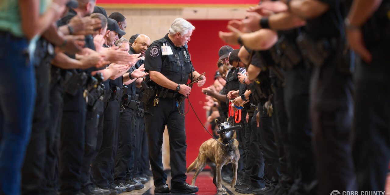 VETERAN SCHOOL SAFETY K-9 SADIE RETIRES AFTER MORE THAN A DECADE PROTECTING COBB SCHOOLS COBB